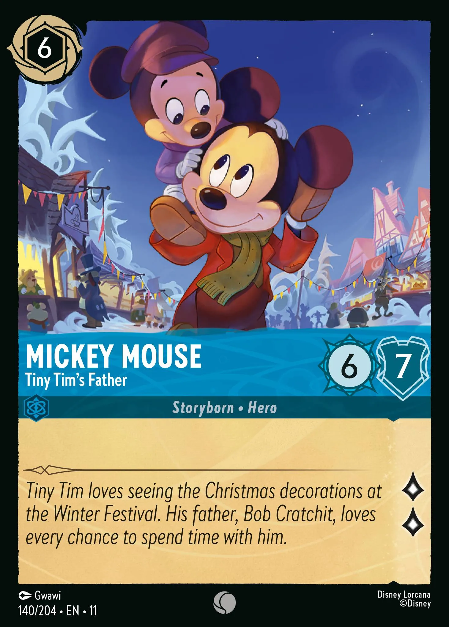 2026 Winterspell Mickey Mouse - Tiny Tim's Father [Foil] Common #140 Common card image