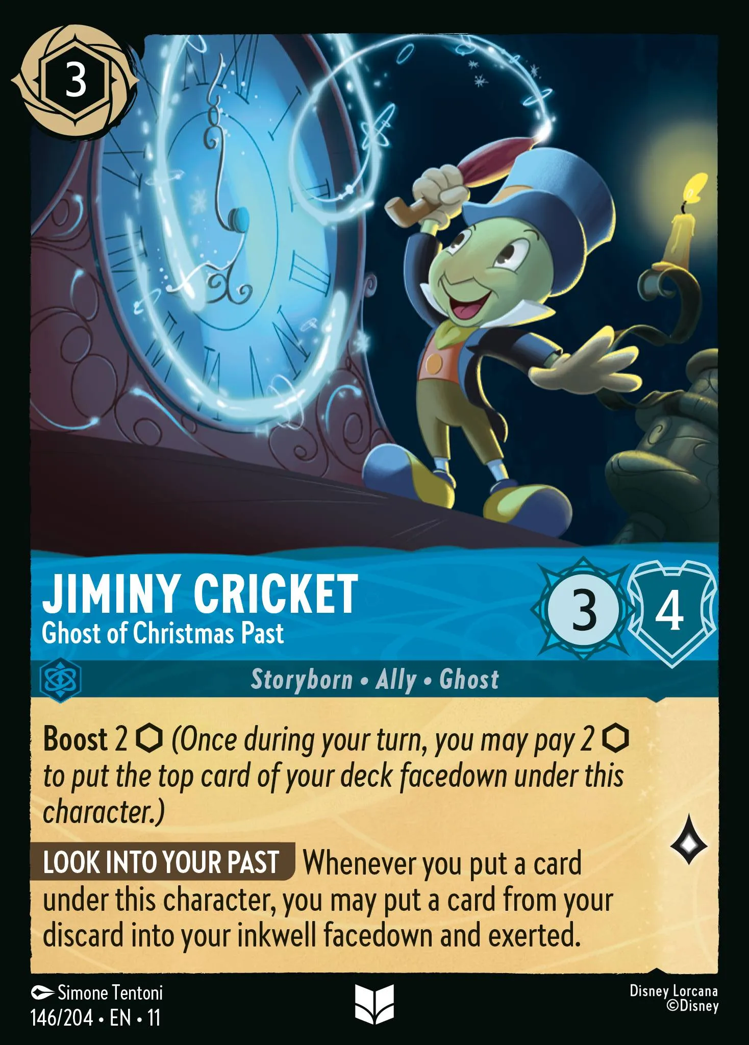 2026 Winterspell Jiminy Cricket - Ghost of Christmas Past #146 Uncommon card image