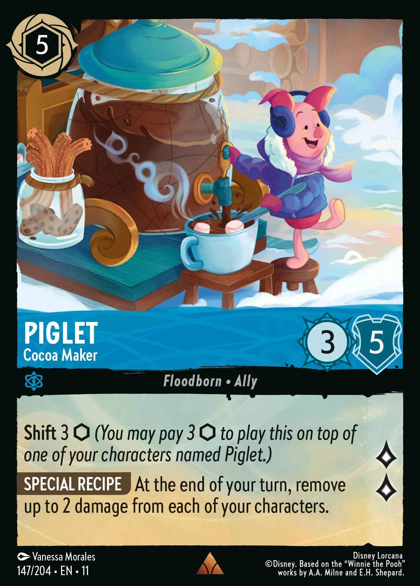 2026 Winterspell Piglet - Cocoa Maker #147 Rare card image