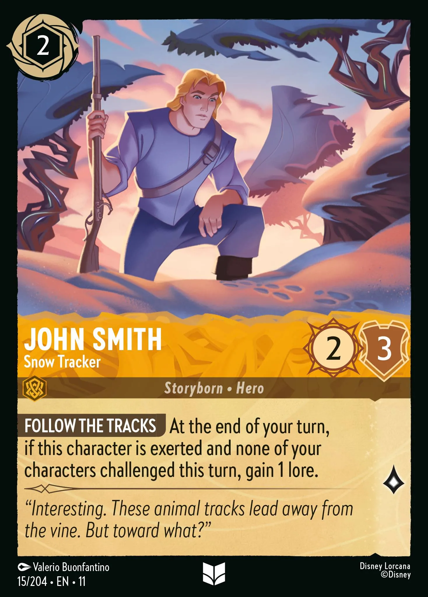 2026 Winterspell John Smith - Snow Tracker [Foil] Uncommon #15 Uncommon card image
