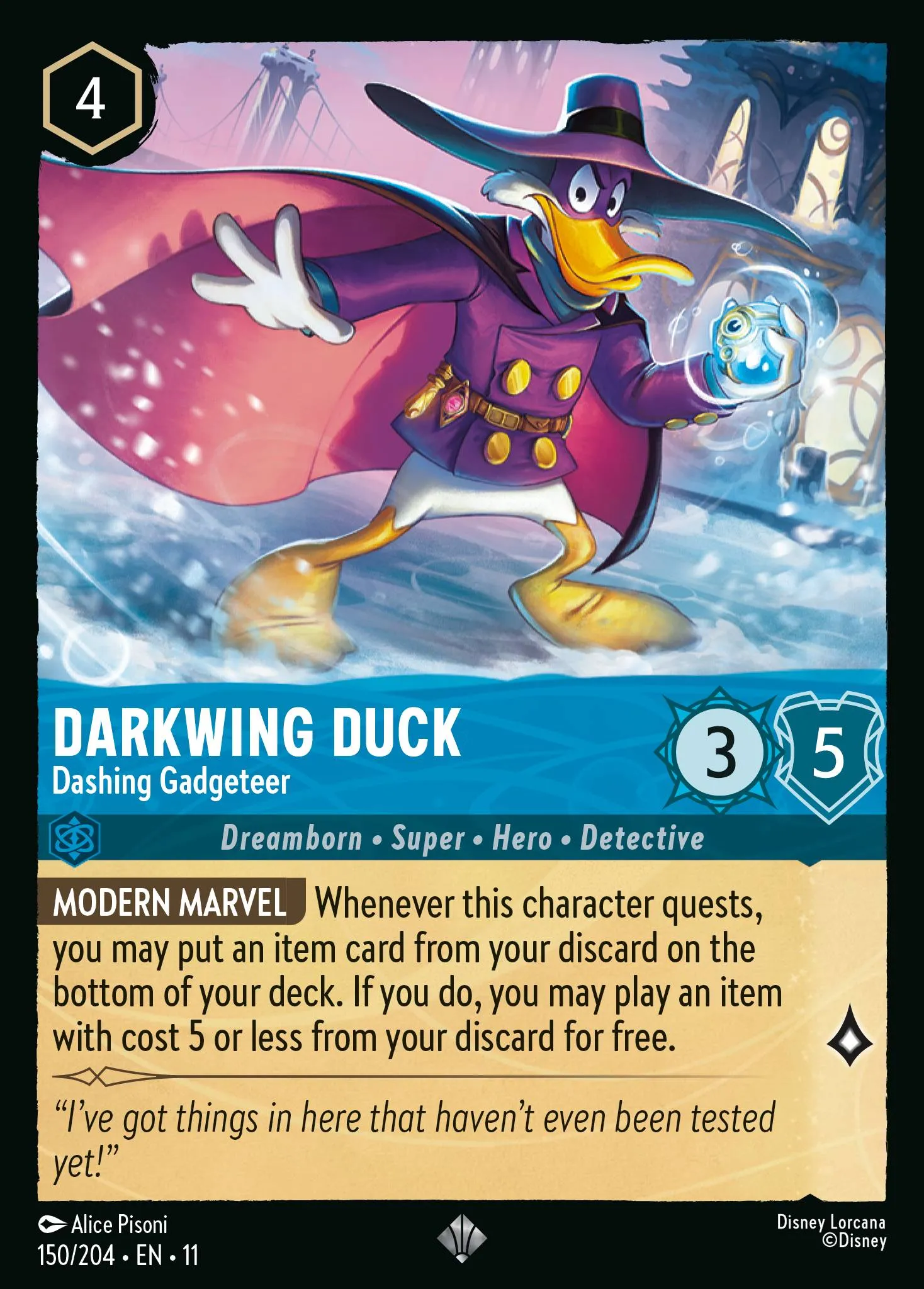 2026 Winterspell Darkwing Duck - Dashing Gadgeteer #150 Super Rare card image
