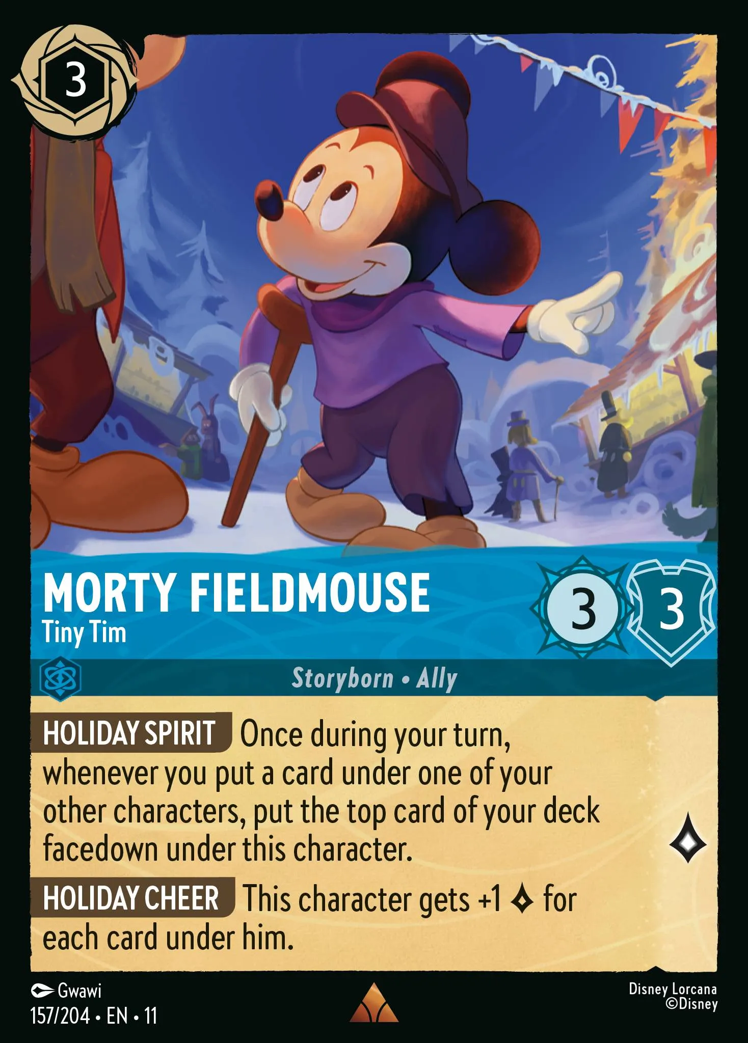 2026 Winterspell Morty Fieldmouse - Tiny Tim Rare #157 Rare card image