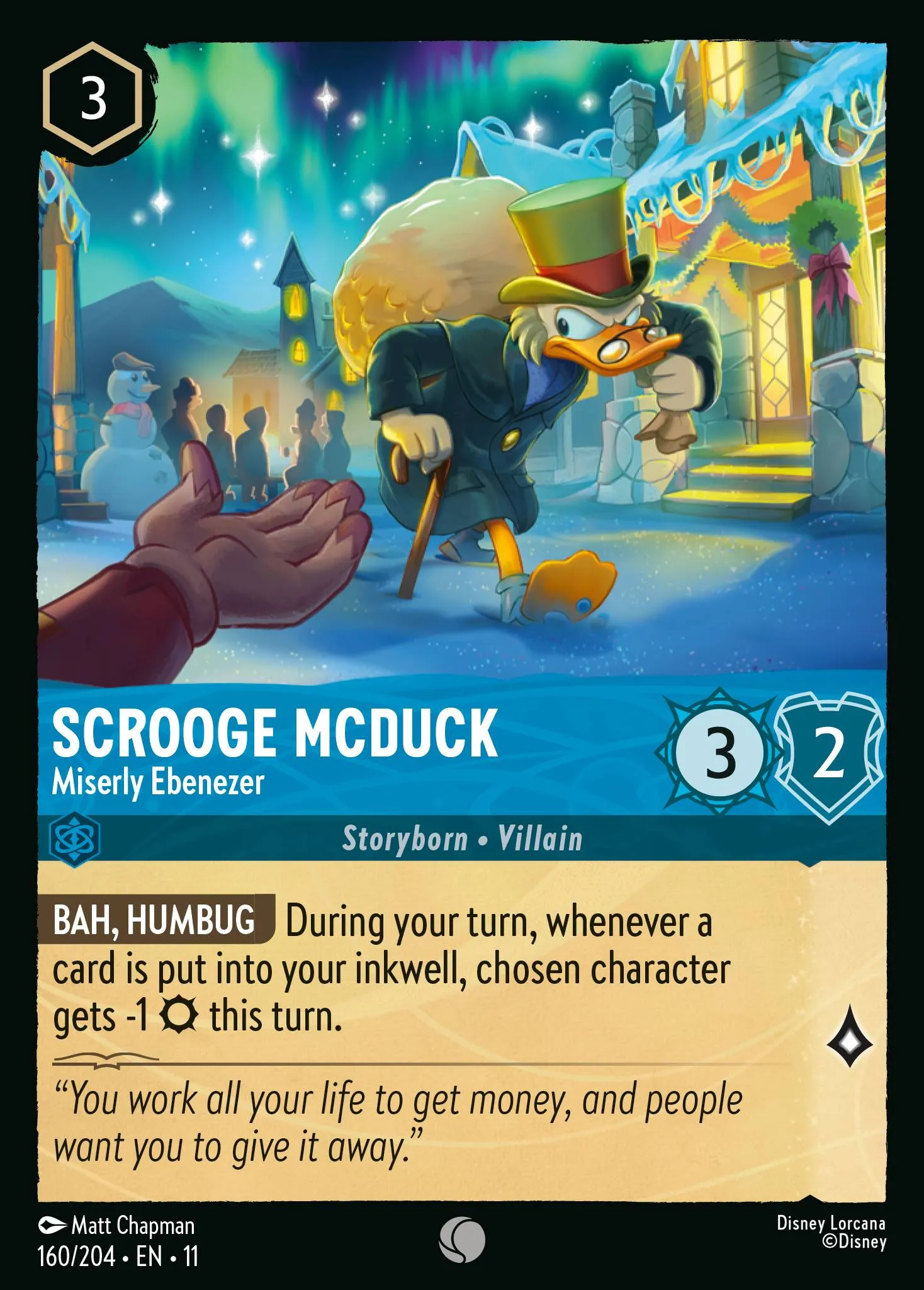 2026 Winterspell Scrooge McDuck - Miserly Ebenezer Common #160 Common card image