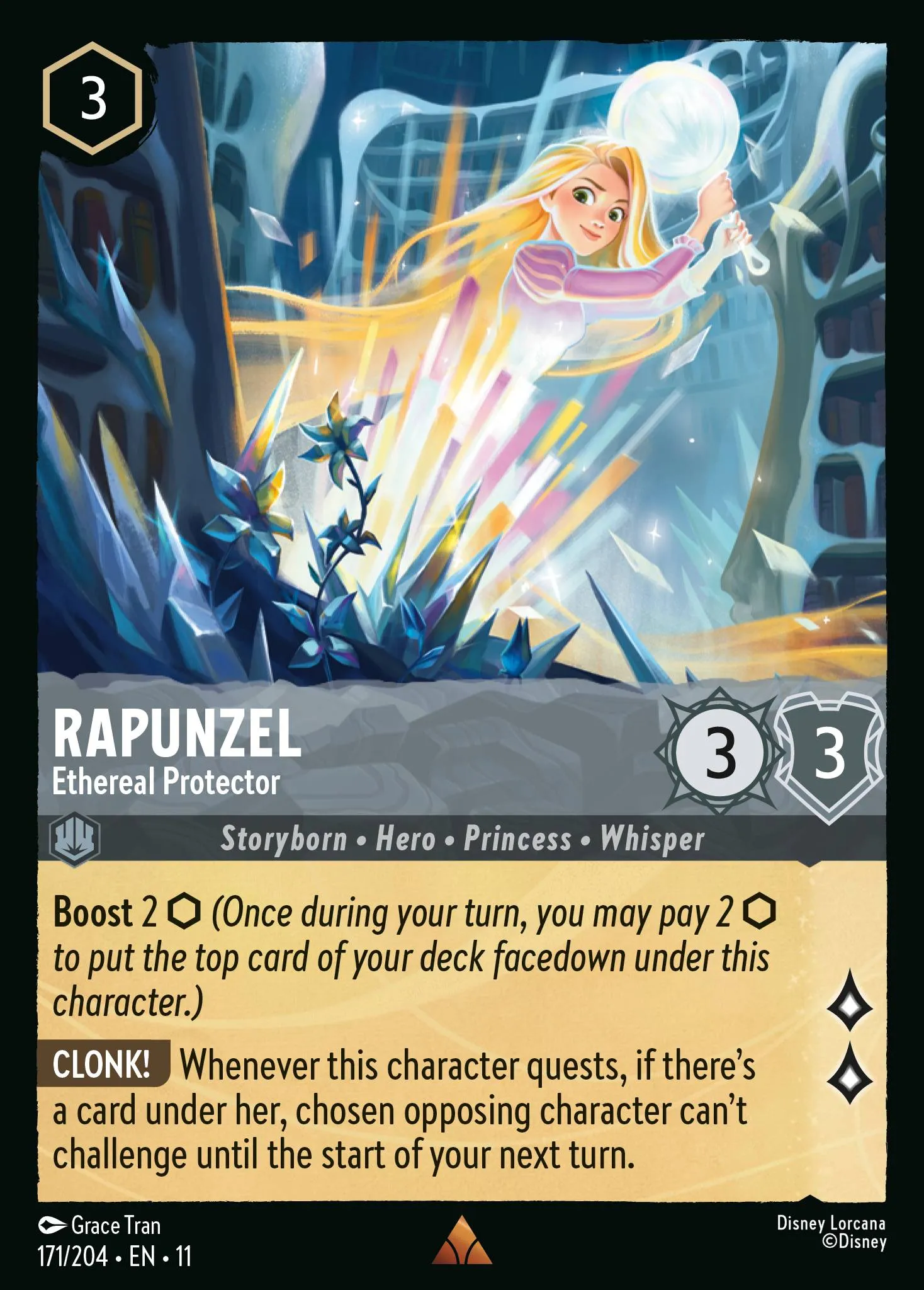 2026 Winterspell Rapunzel - Ethereal Protector Rare #171 Rare card image