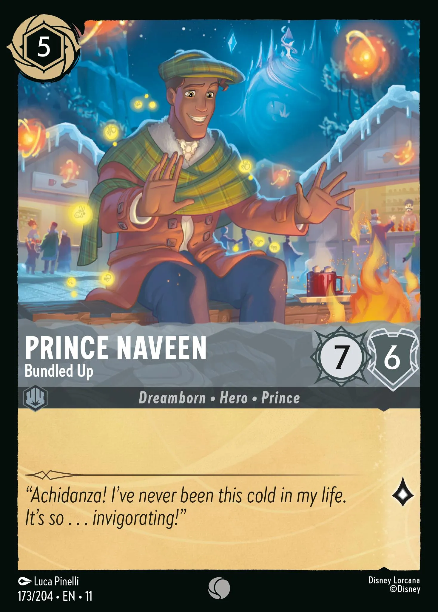 2026 Winterspell Prince Naveen - Bundled Up #173 Common card image