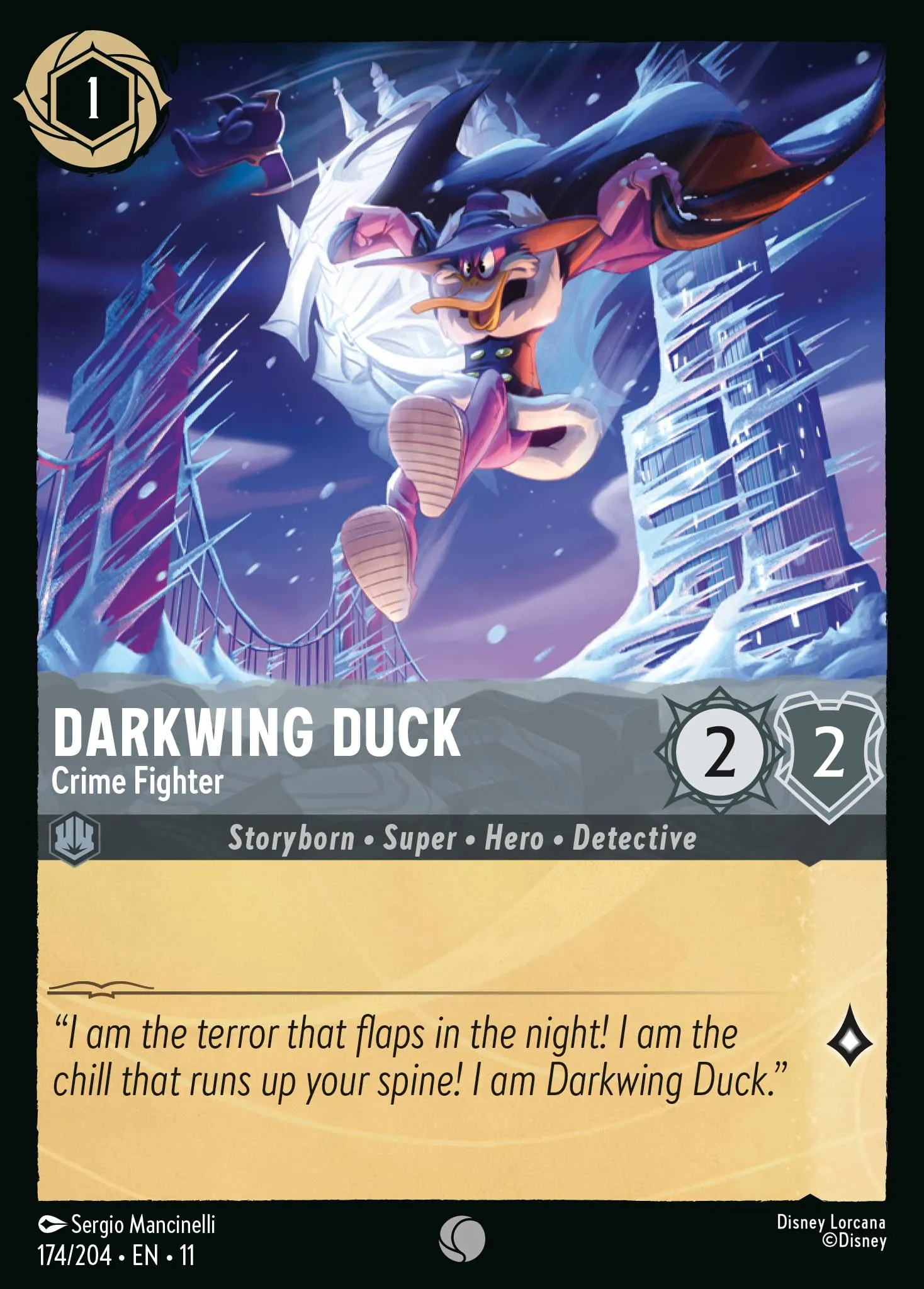 2026 Winterspell Darkwing Duck - Crime Fighter #174 Common card image