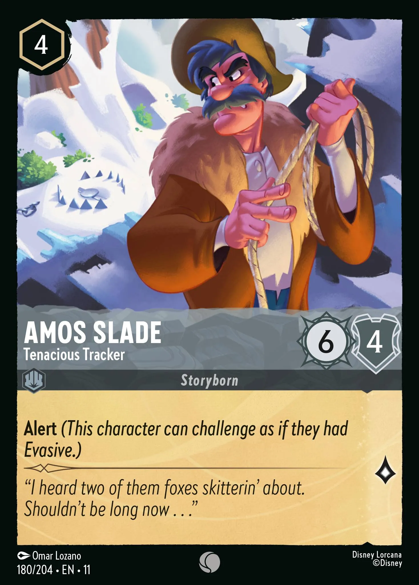 2026 Winterspell Amos Slade - Tenacious Tracker Common #180 Common card image