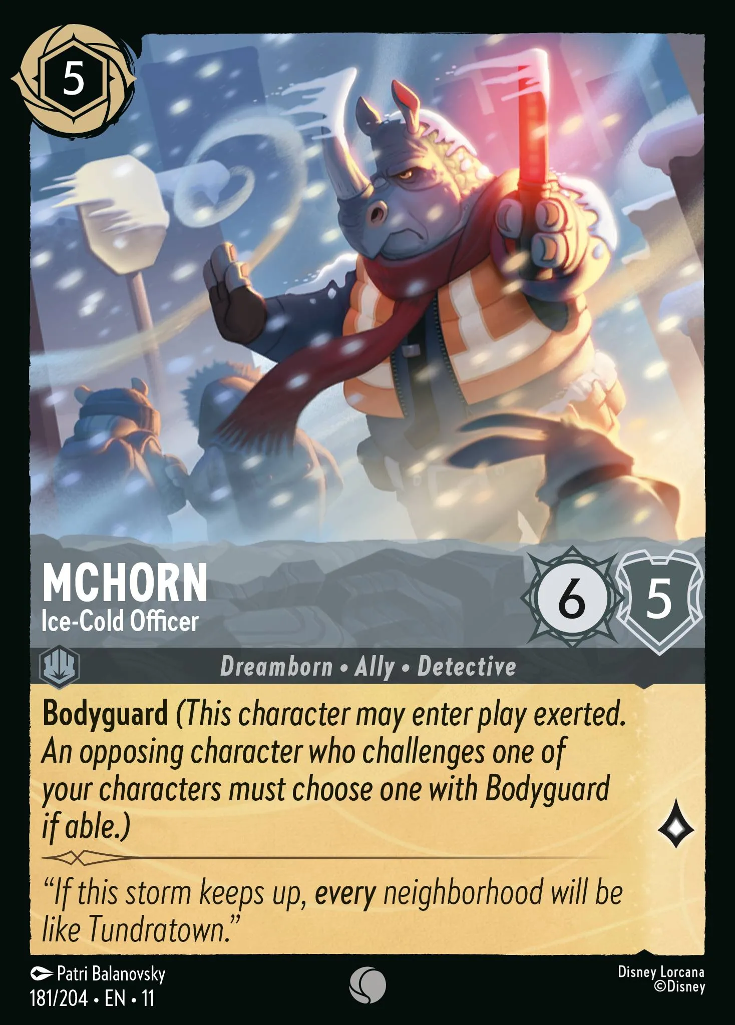 2026 Winterspell McHorn - Ice-Cold Officer #181 Common card image