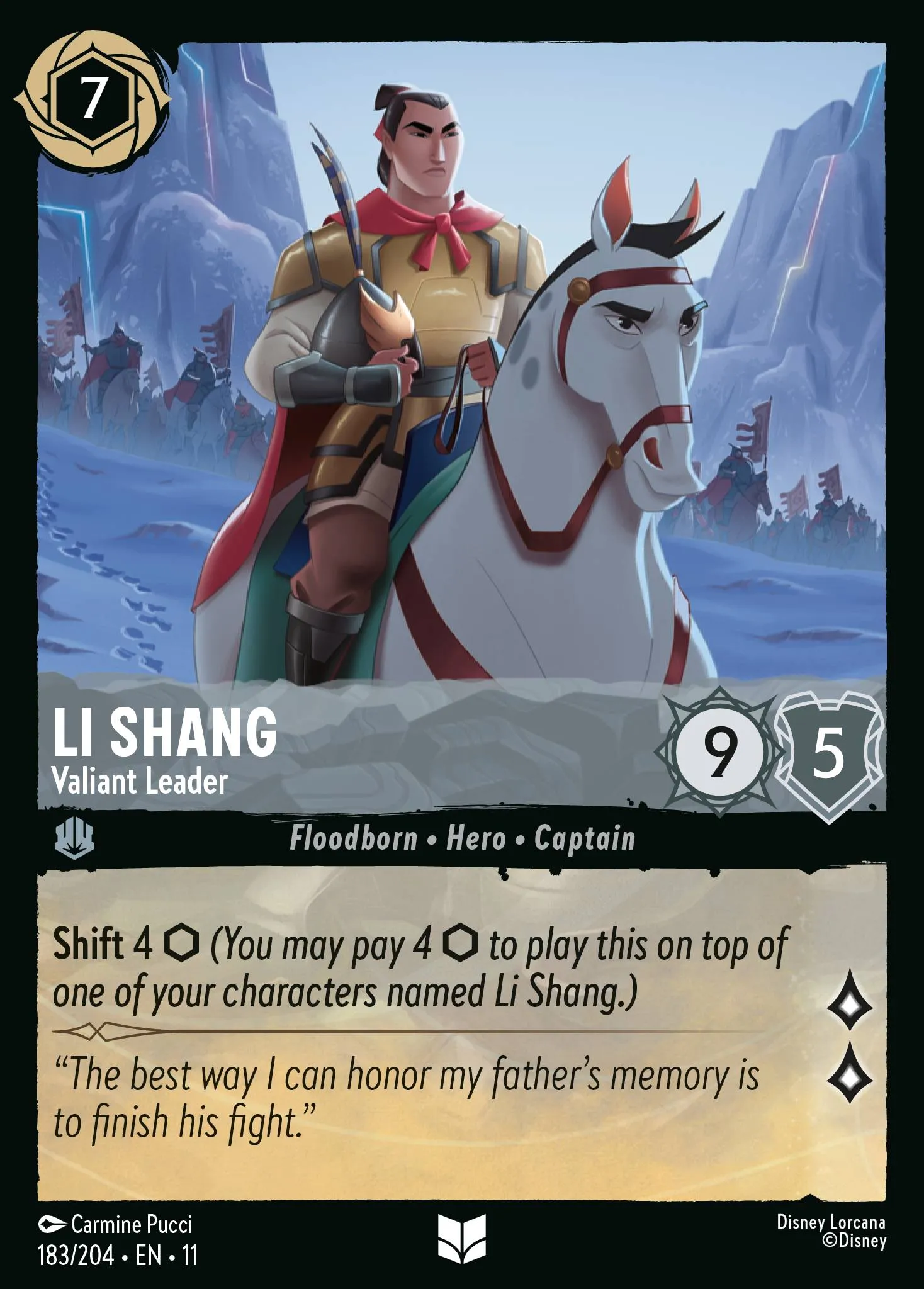 2026 Winterspell Li Shang - Valiant Leader #183 Uncommon card image