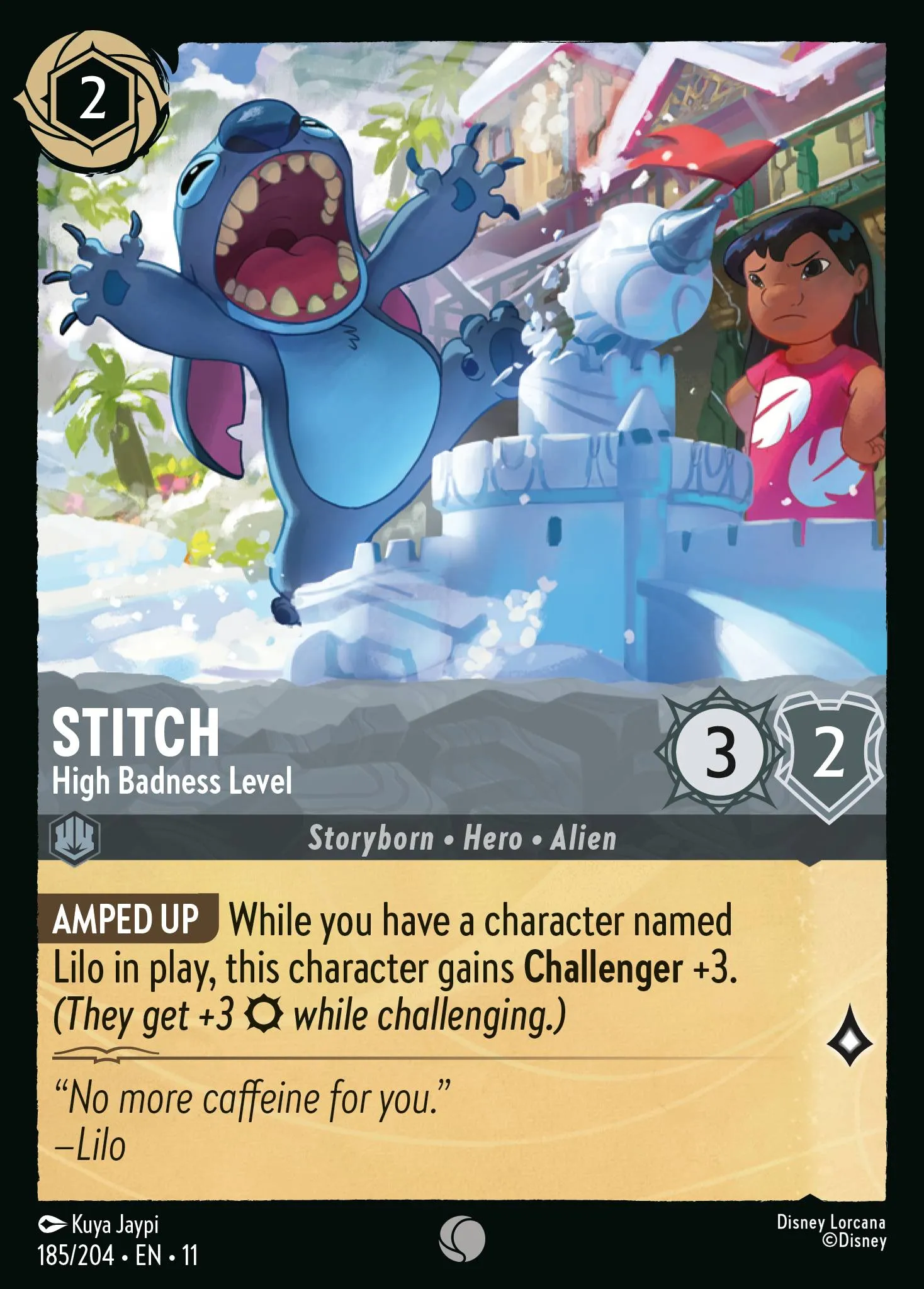 2026 Winterspell Stitch - High Badness Level Common #185 Common card image