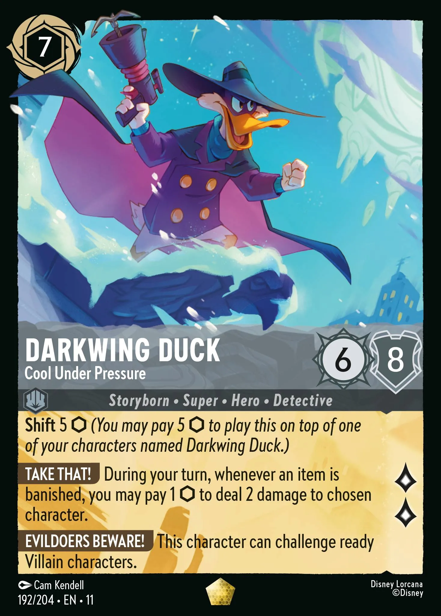 2026 Winterspell Darkwing Duck - Cool Under Pressure #192 Legendary card image