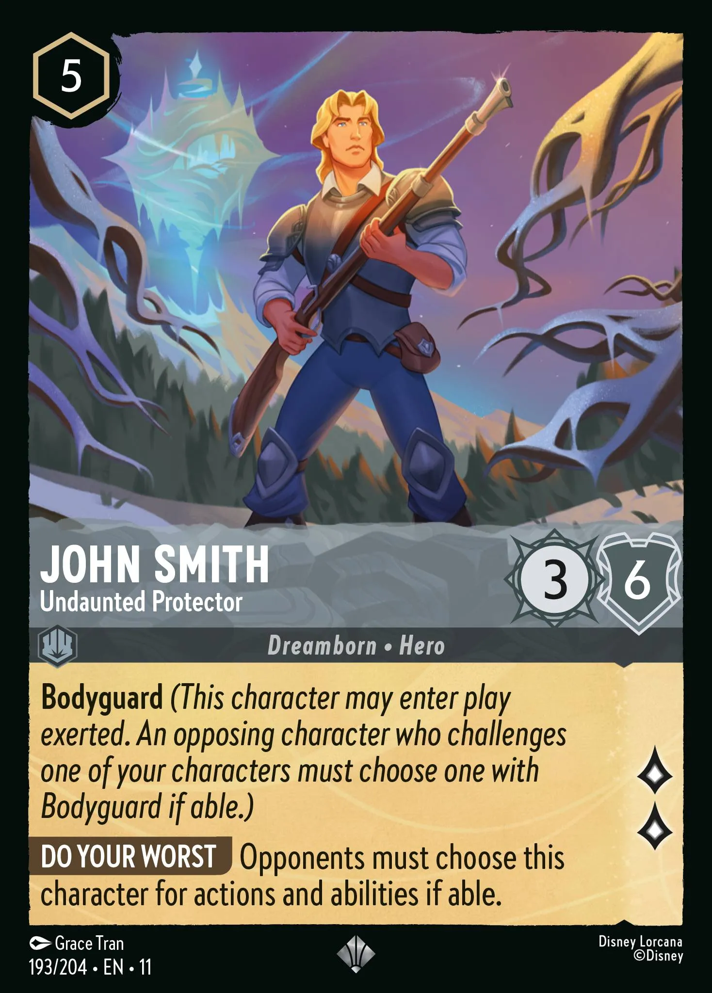 2026 Winterspell John Smith - Undaunted Protector Super Rare #193 Super Rare card image
