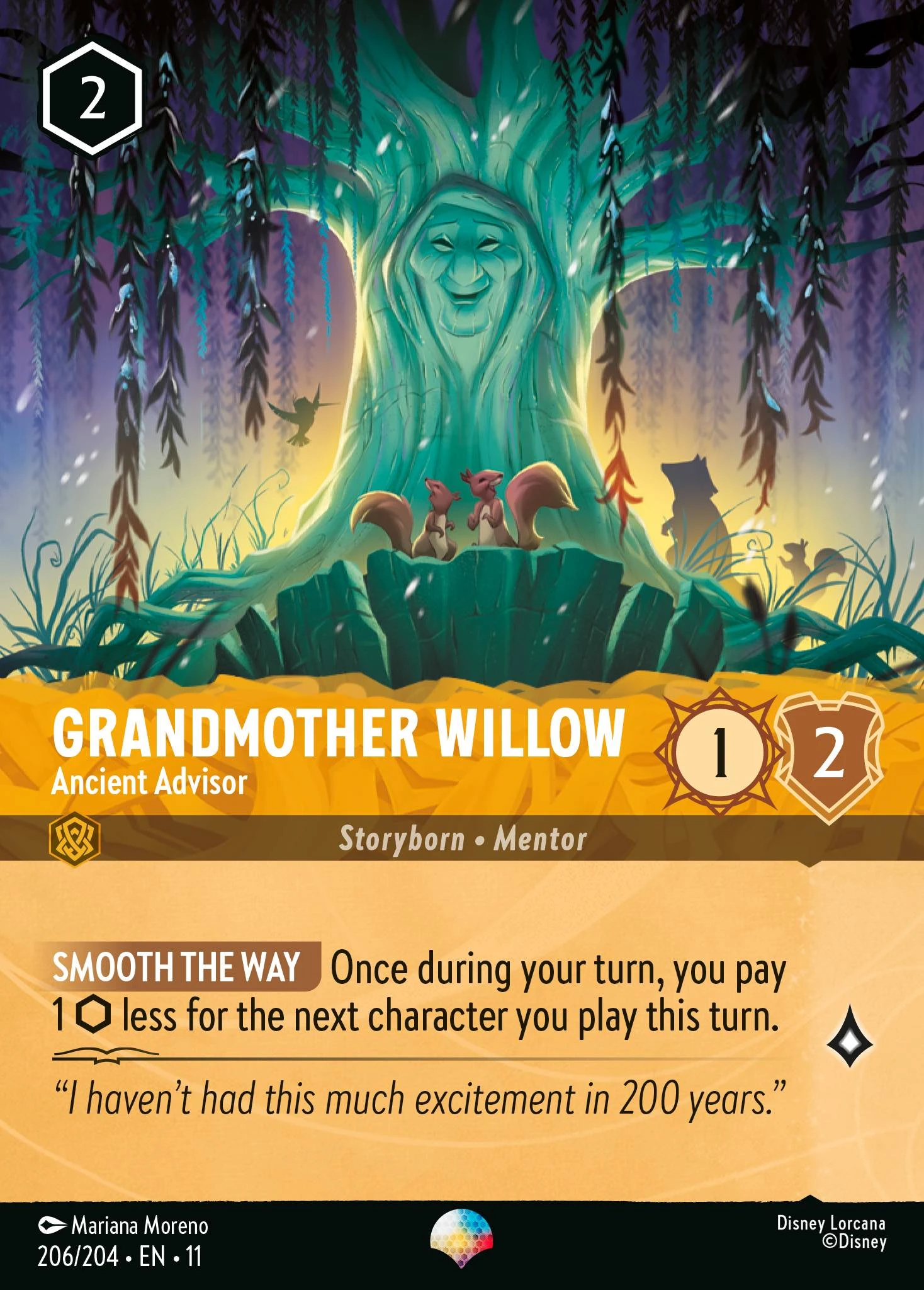 2026 Winterspell Grandmother Willow - Ancient Advisor #206 Epic card image