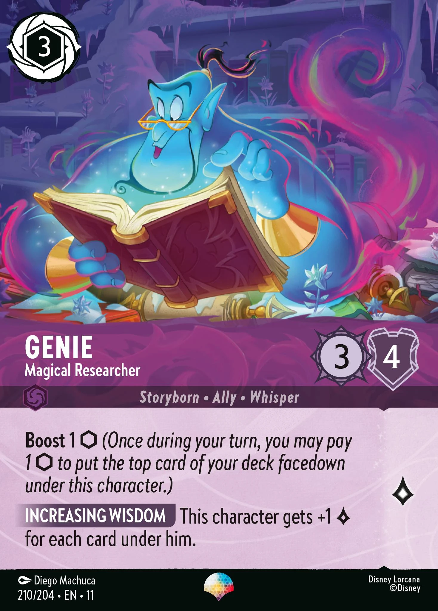 2026 Winterspell Genie - Magical Researcher #210 Epic card image