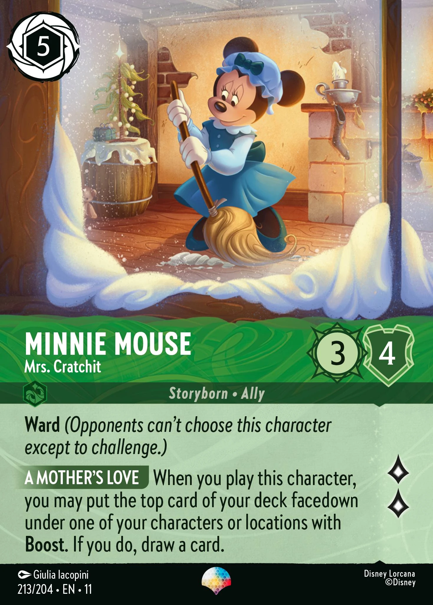 2026 Winterspell Minnie Mouse - Mrs. Cratchit #213 Epic card image