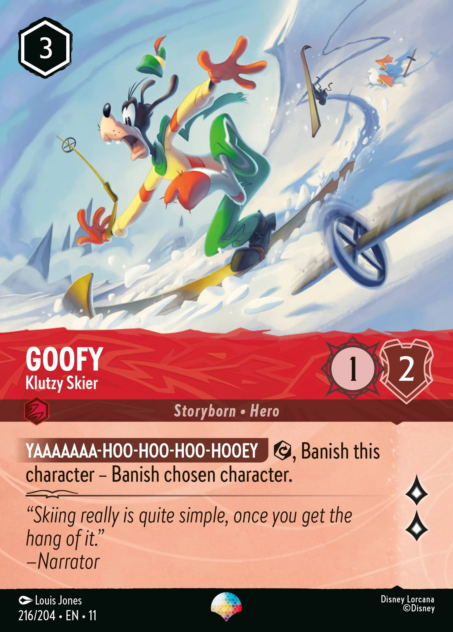 2026 Winterspell Goofy - Klutzy Skier #216 Epic card image