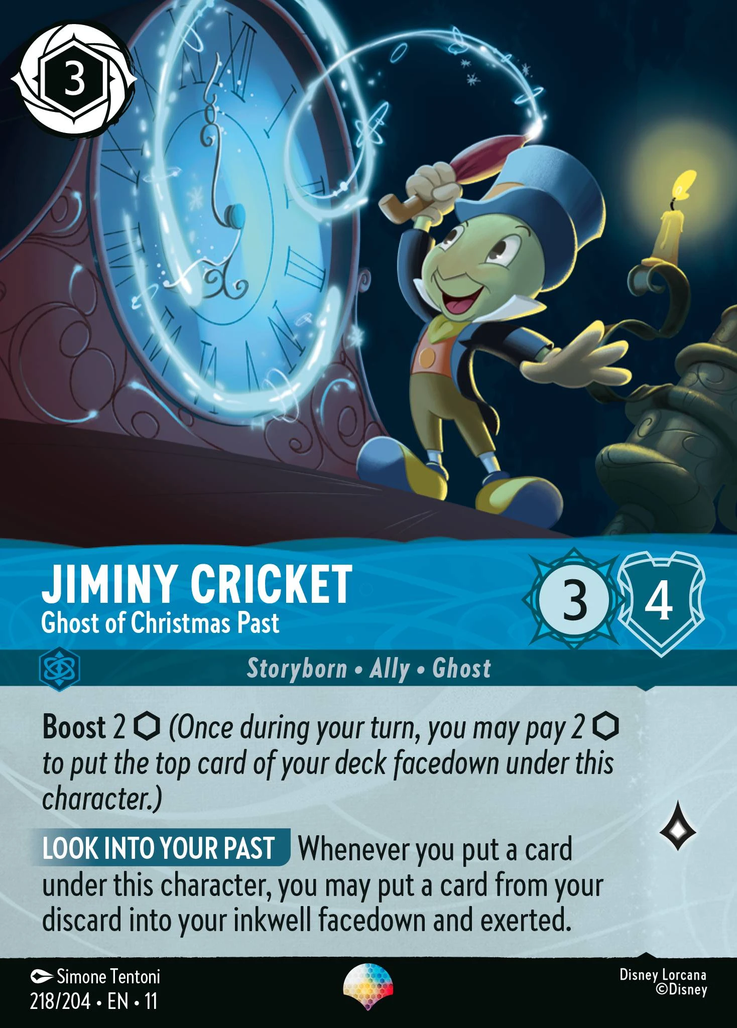 2026 Winterspell Jiminy Cricket - Ghost of Christmas Past #218 Epic card image