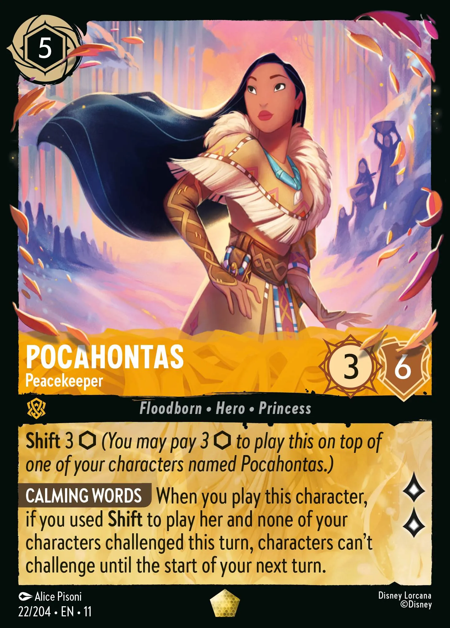 2026 Winterspell Pocahontas - Peacekeeper [Foil] Legendary #22 Legendary card image
