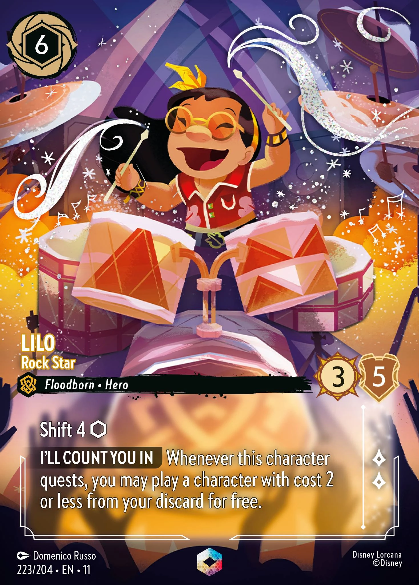 2026 Winterspell Lilo - Rock Star Enchanted #223 Enchanted card image
