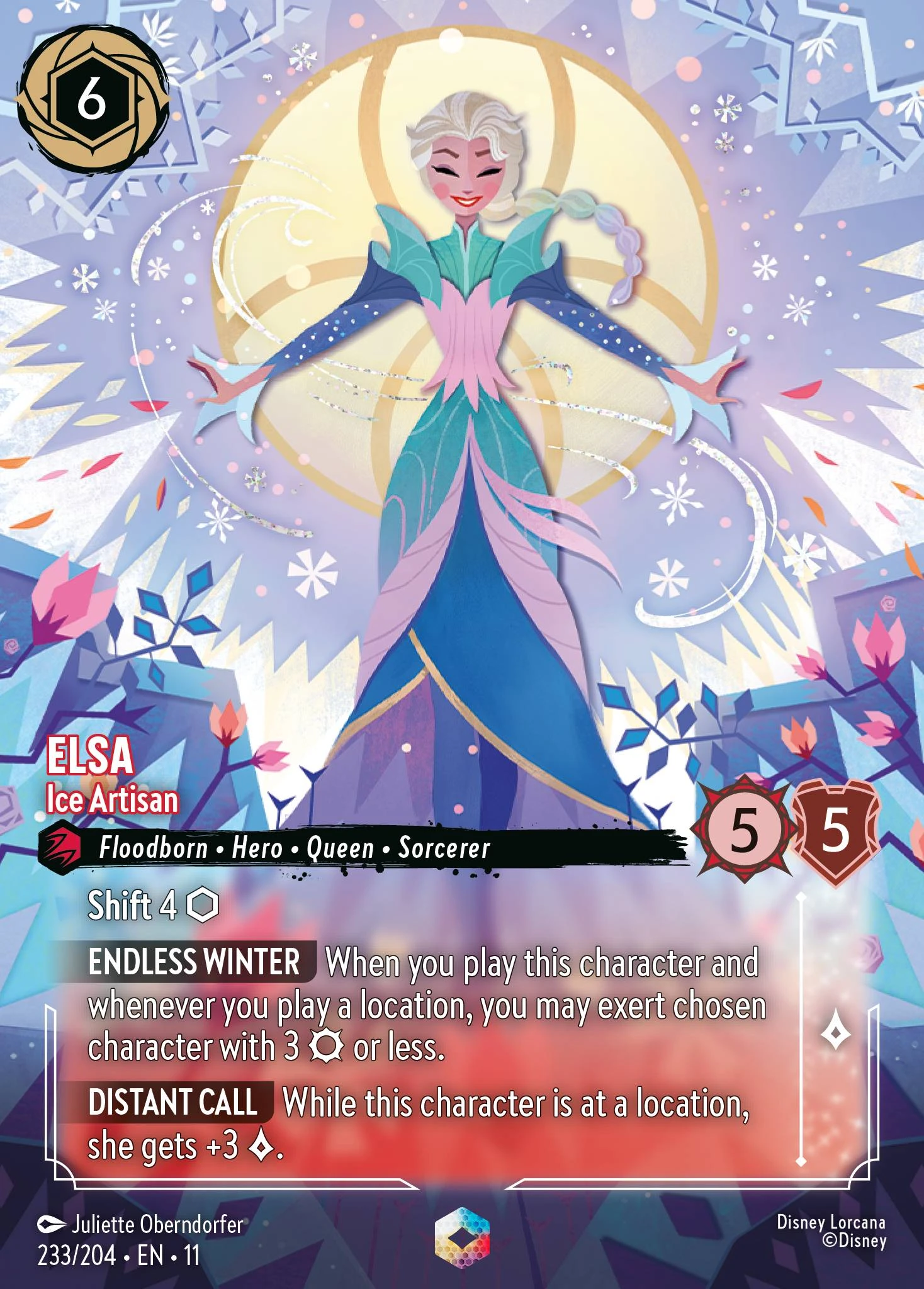 2026 Winterspell Elsa - Ice Artisan Enchanted #233 Enchanted card image