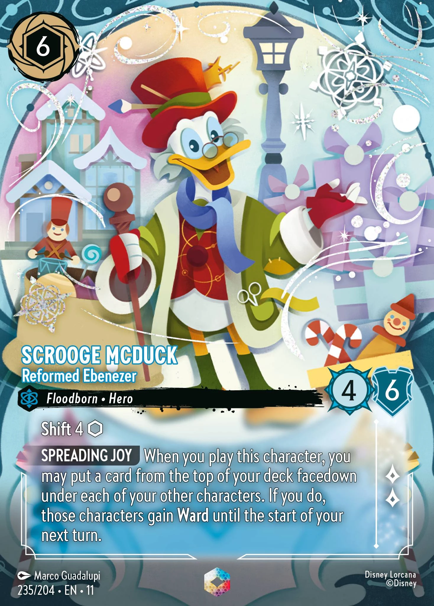 2026 Winterspell Scrooge McDuck - Reformed Ebenezer Enchanted #235 Enchanted card image