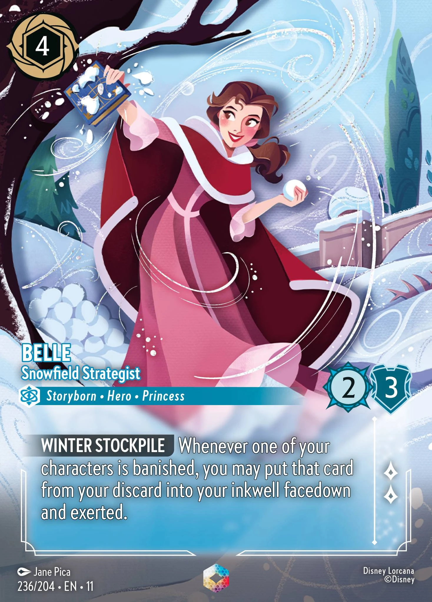 2026 Winterspell Belle - Snowfield Strategist Enchanted #236 Enchanted card image