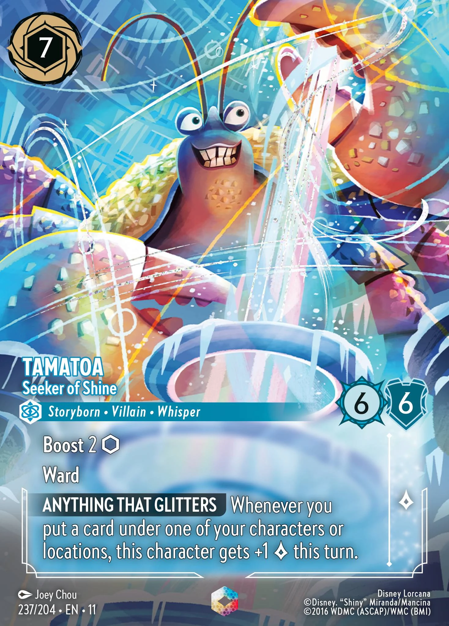 2026 Winterspell Tamatoa - Seeker of Shine Enchanted #237 Enchanted card image