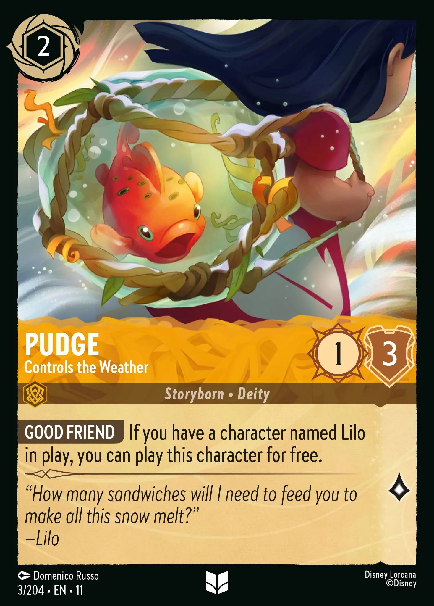 2026 Winterspell Pudge - Controls the Weather [Foil] Uncommon #3 Uncommon card image