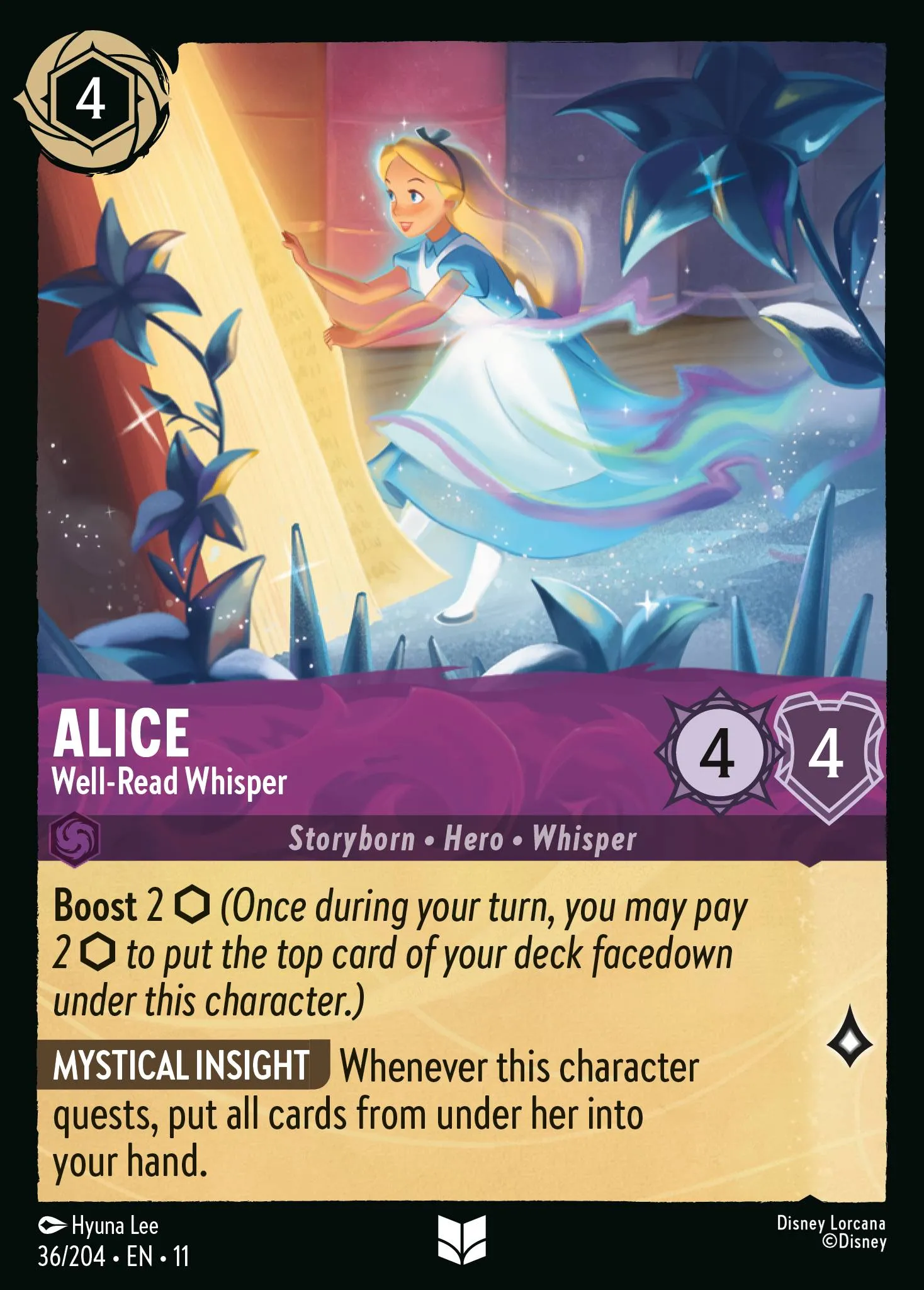 2026 Winterspell Alice - Well-Read Whisper [Foil] Uncommon #36 Uncommon card image