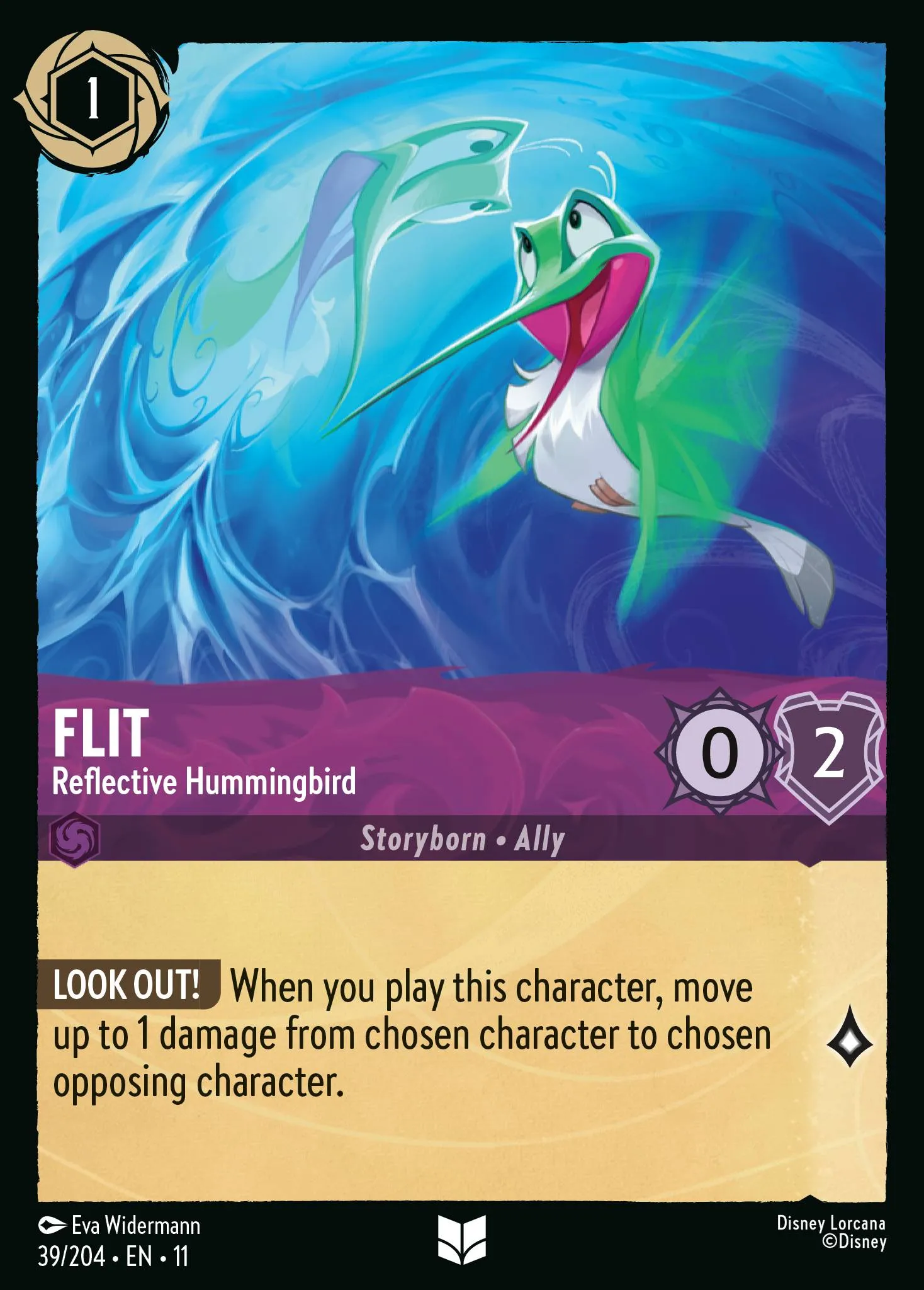 2026 Winterspell Flit - Reflective Hummingbird [Foil] Uncommon #39 Uncommon card image