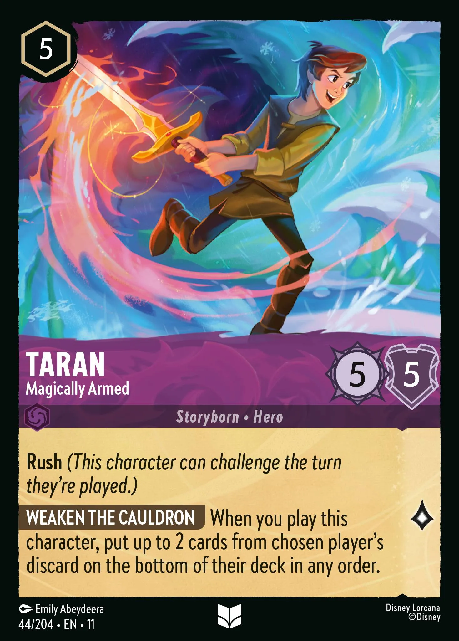 2026 Winterspell Taran - Magically Armed Uncommon #44 Uncommon card image