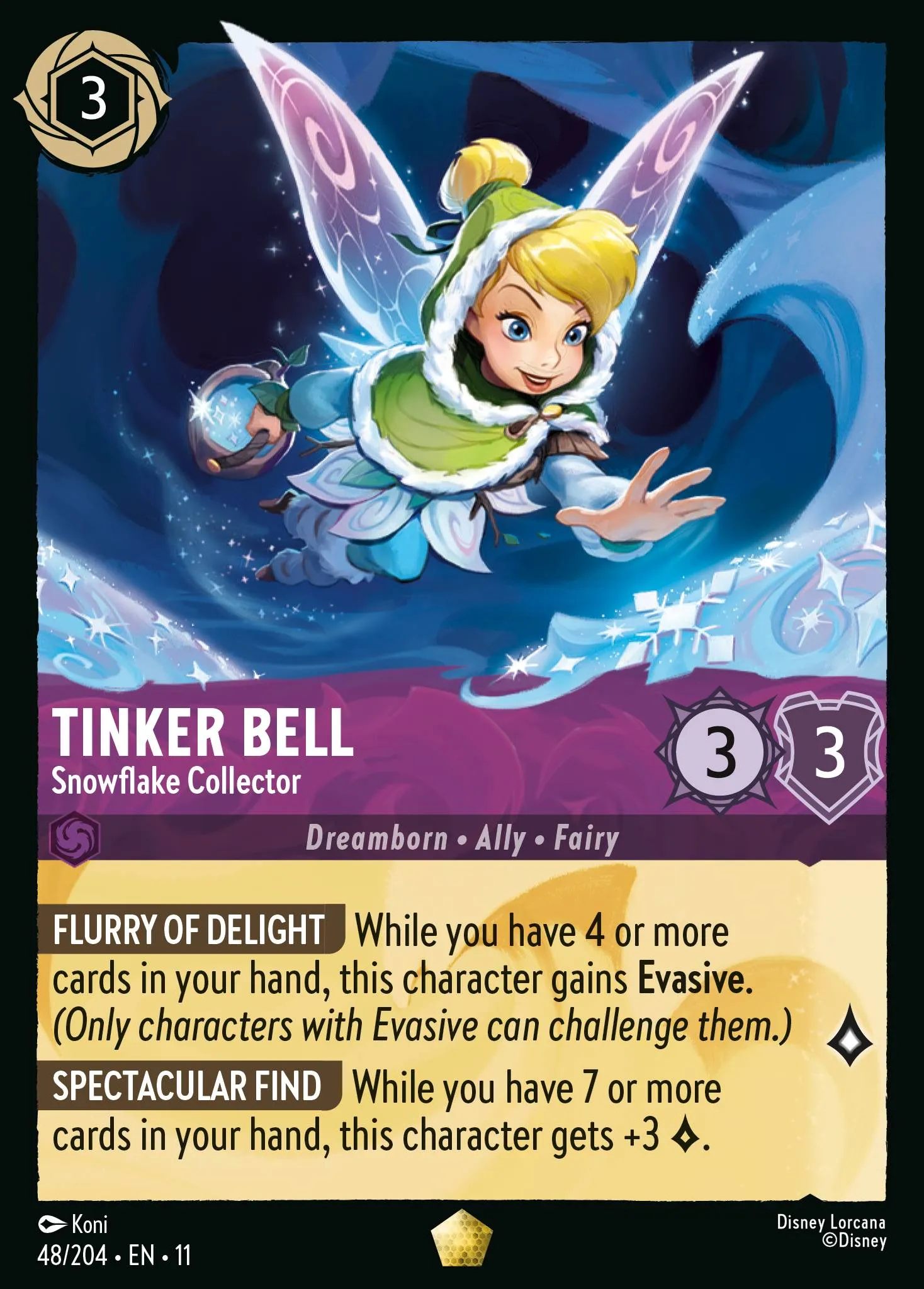 2026 Winterspell Tinker Bell - Snowflake Collector [Foil] Legendary #48 Legendary card image