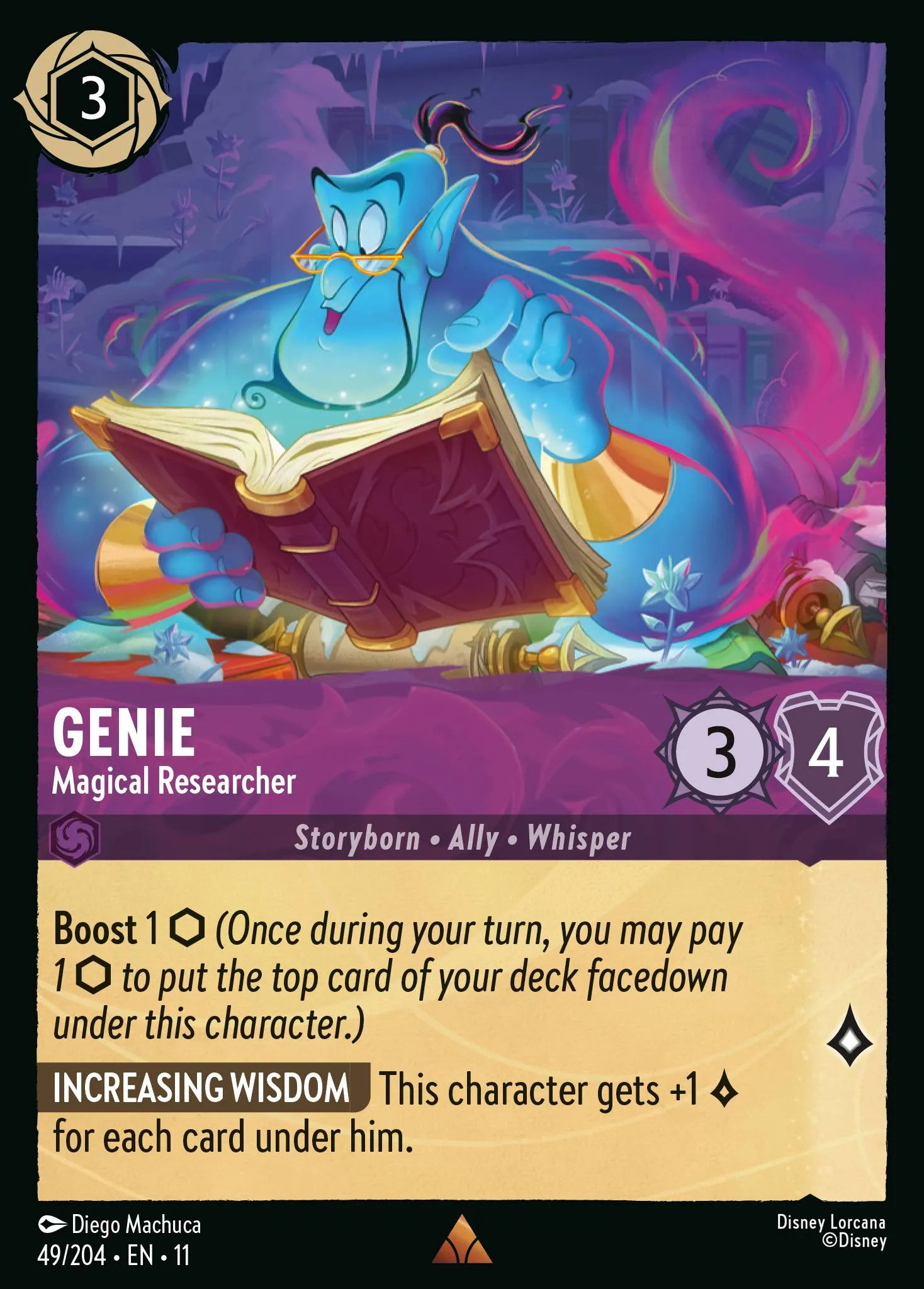 2026 Winterspell Genie - Magical Researcher [Foil] Rare #49 Rare card image