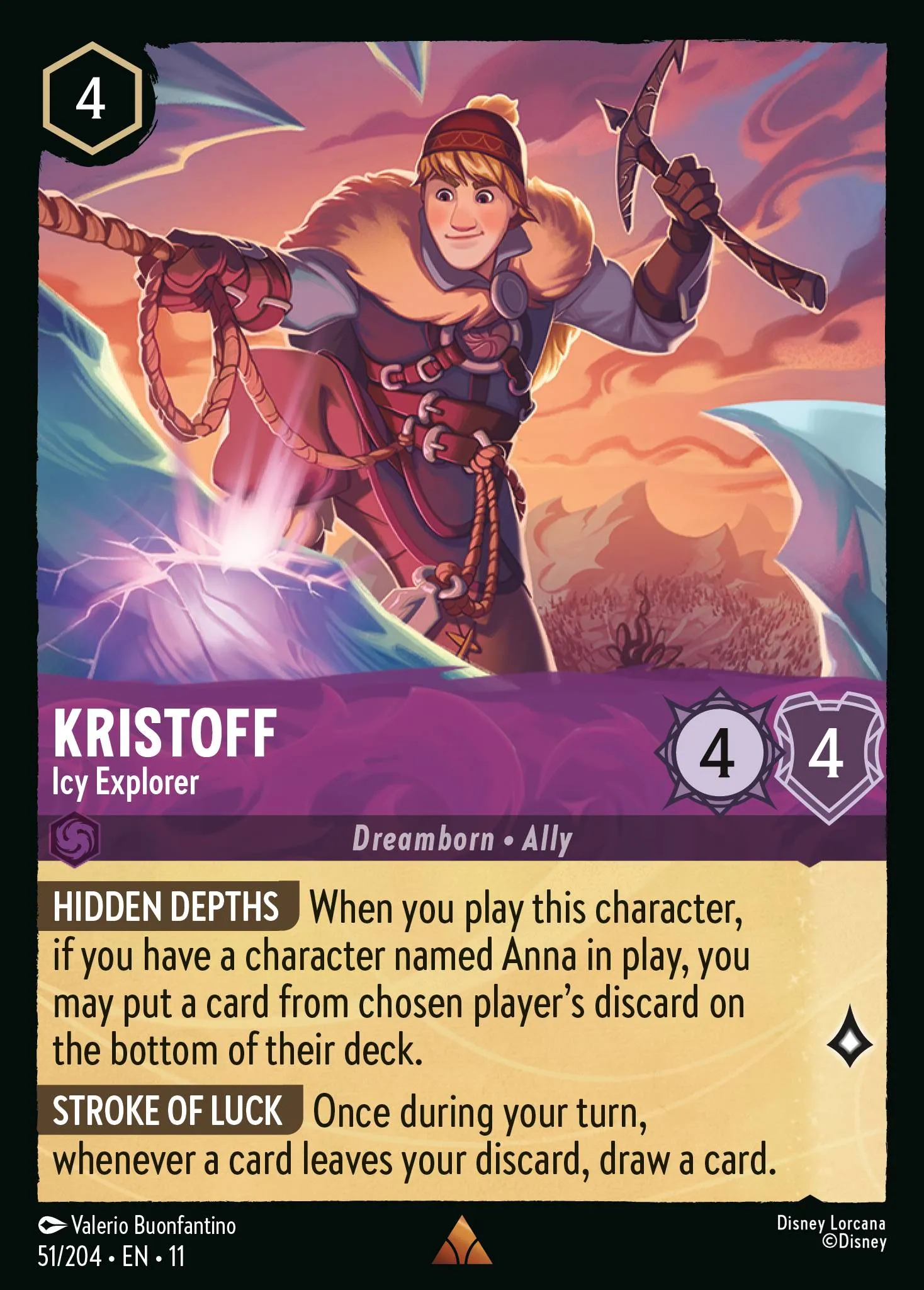 2026 Winterspell Kristoff - Icy Explorer [Foil] Rare #51 Rare card image