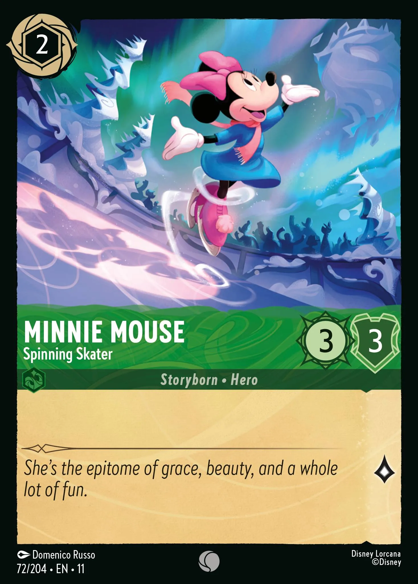 2026 Winterspell Minnie Mouse - Spinning Skater [Foil] Common #72 Common card image
