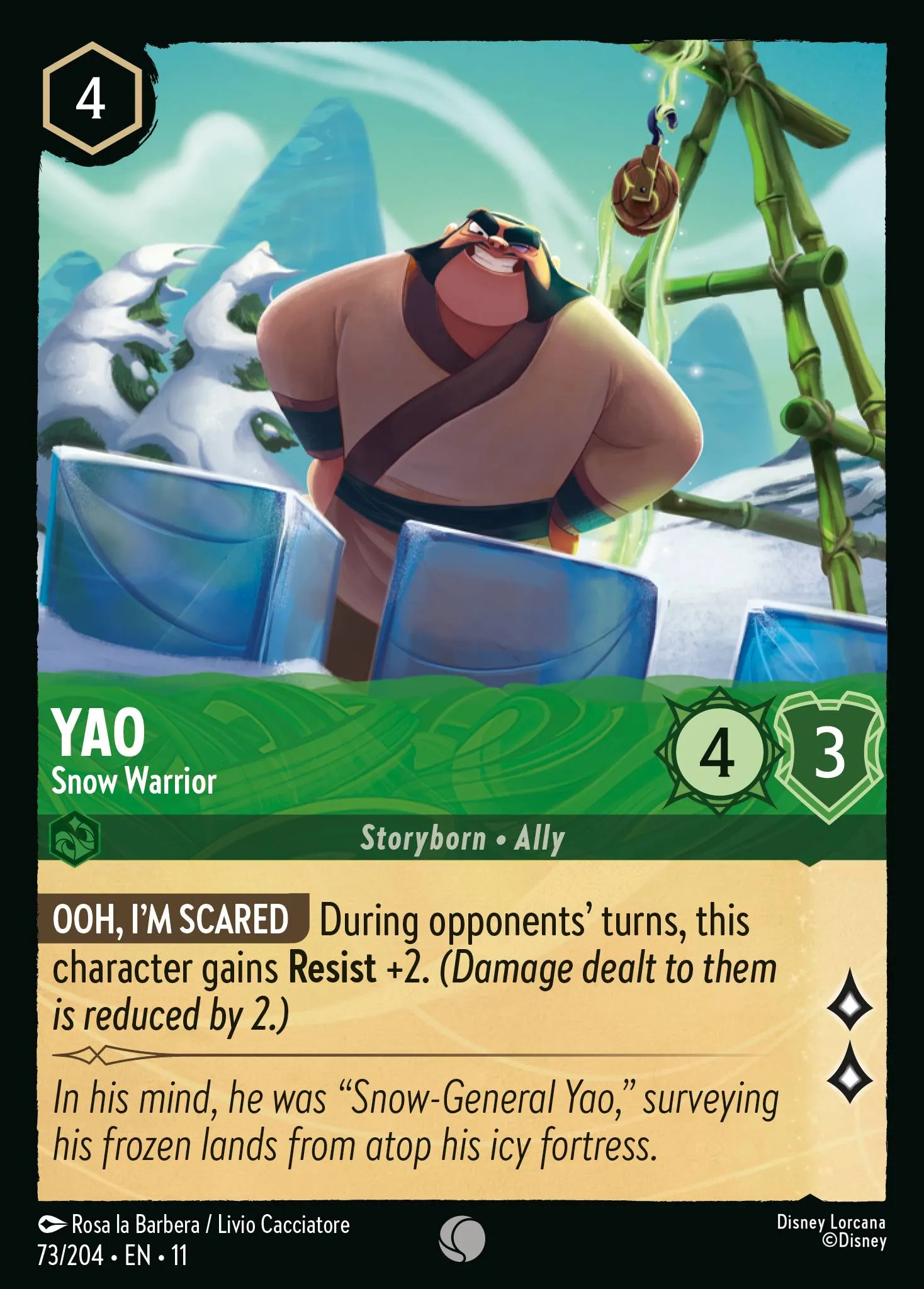 2026 Winterspell Yao - Snow Warrior Common #73 Common card image