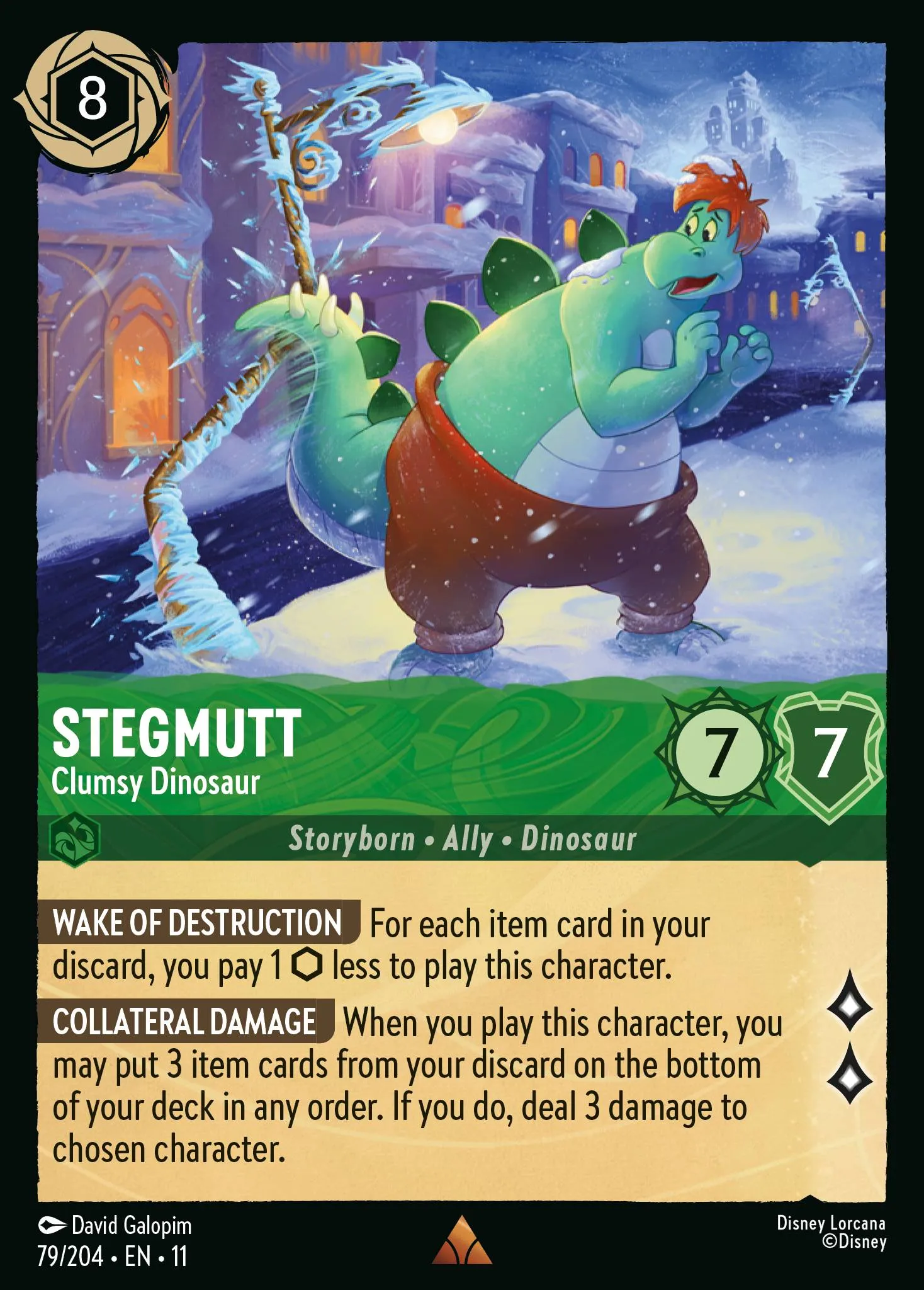 2026 Winterspell Stegmutt - Clumsy Dinosaur [Foil] Rare #79 Rare card image