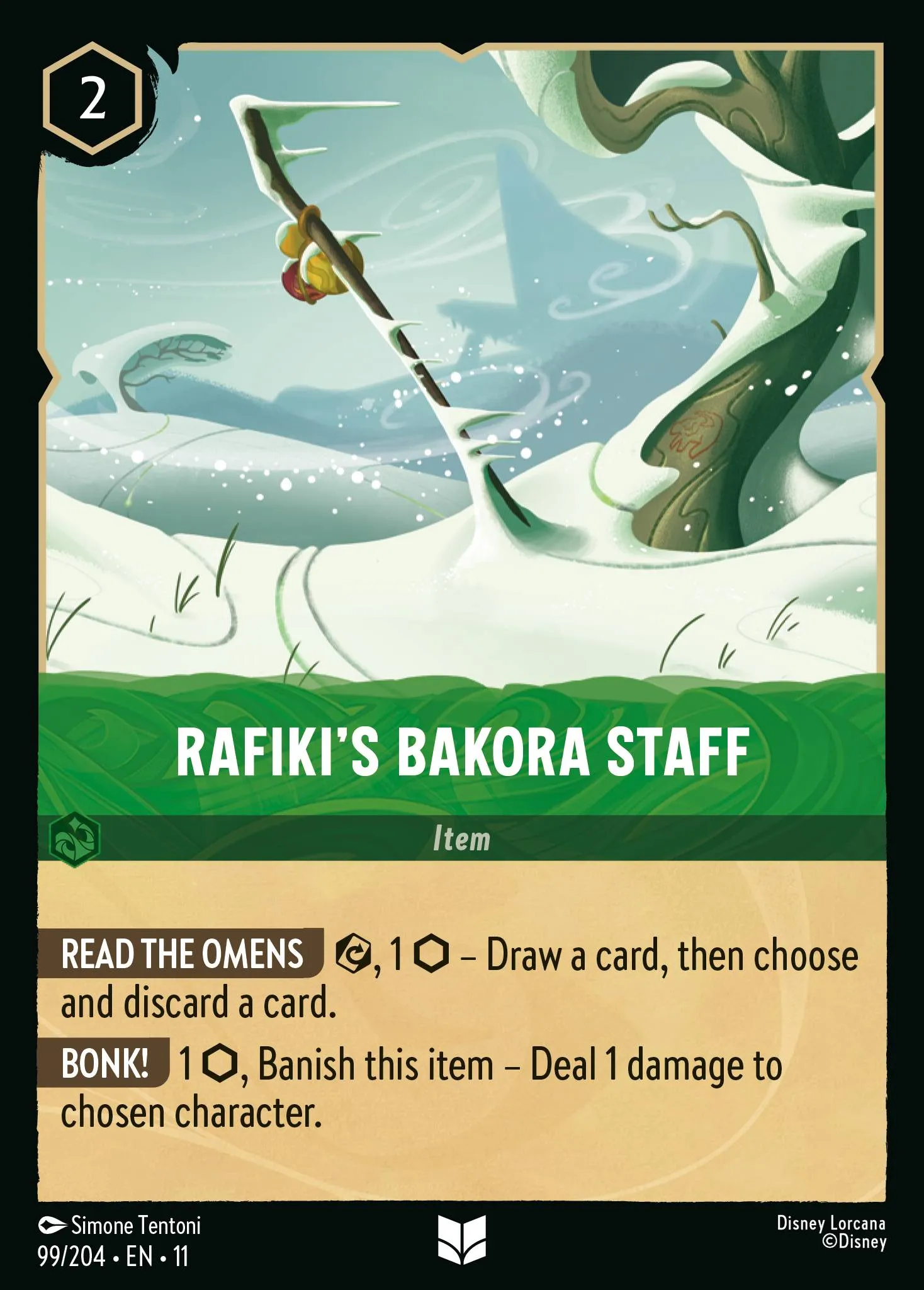 2026 Winterspell Rafiki's Bakora Staff #99 Uncommon card image