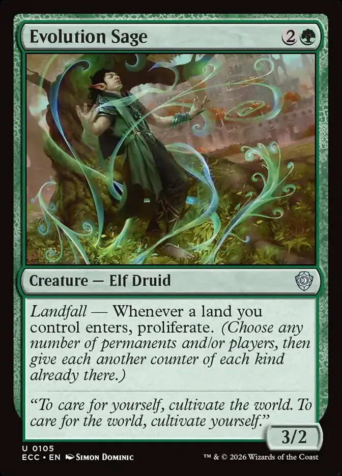 2026 Lorwyn Eclipsed Commander Evolution Sage uncommon #105 uncommon card image
