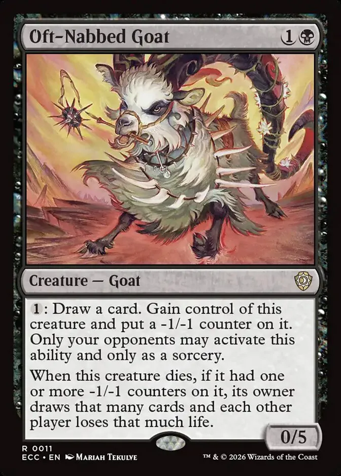 2026 Lorwyn Eclipsed Commander Oft-Nabbed Goat rare #11 rare card image