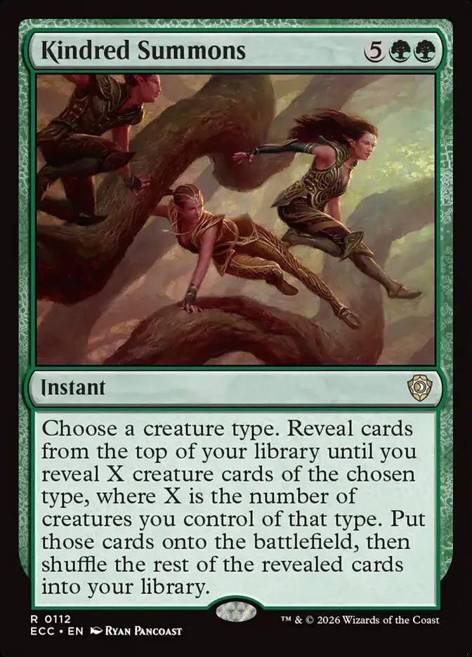 2026 Lorwyn Eclipsed Commander Kindred Summons #112 rare card image