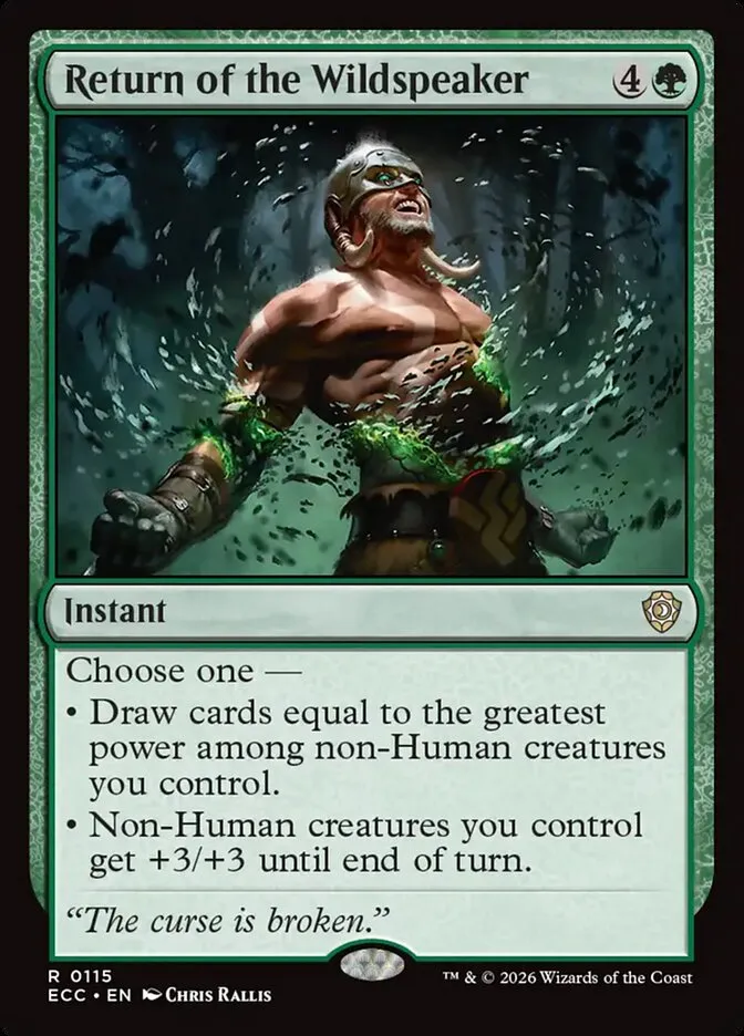 2026 Lorwyn Eclipsed Commander Return of the Wildspeaker #115 rare card image