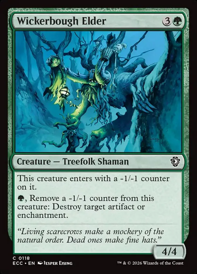 2026 Lorwyn Eclipsed Commander Wickerbough Elder common #118 common card image