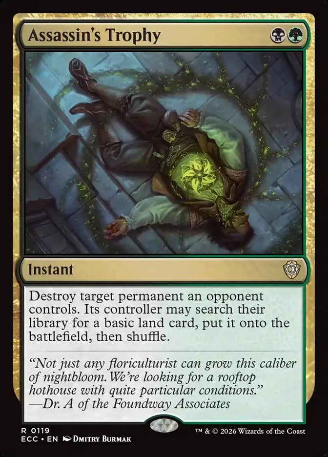 2026 Lorwyn Eclipsed Commander Assassin's Trophy rare #119 rare card image