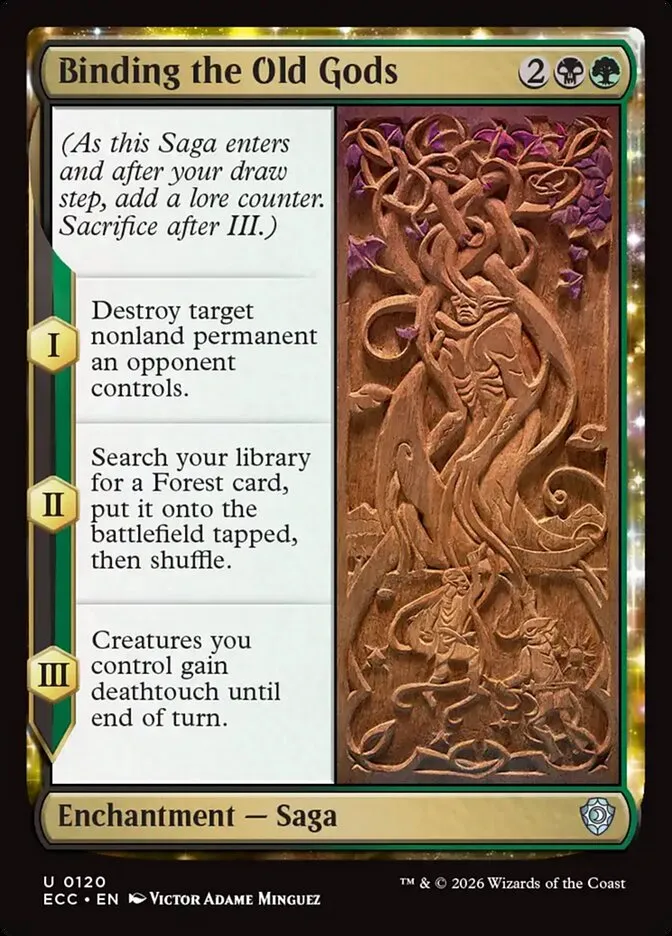 2026 Lorwyn Eclipsed Commander Binding the Old Gods #120 uncommon card image