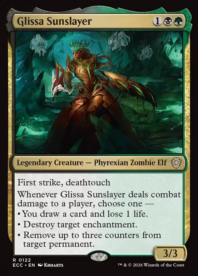 2026 Lorwyn Eclipsed Commander Glissa Sunslayer rare #122 rare card image