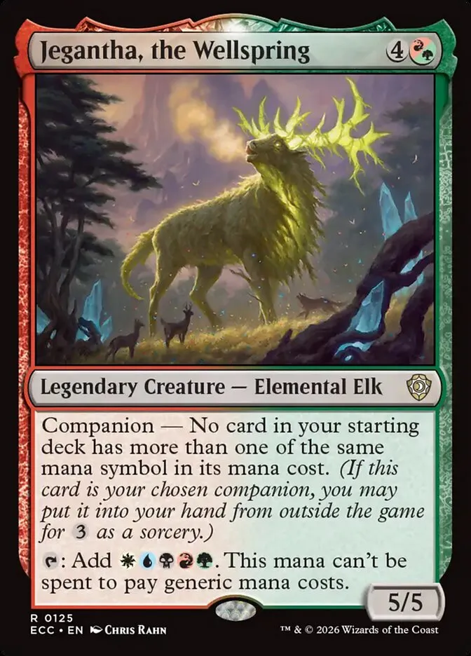 2026 Lorwyn Eclipsed Commander Jegantha, the Wellspring #125 rare card image