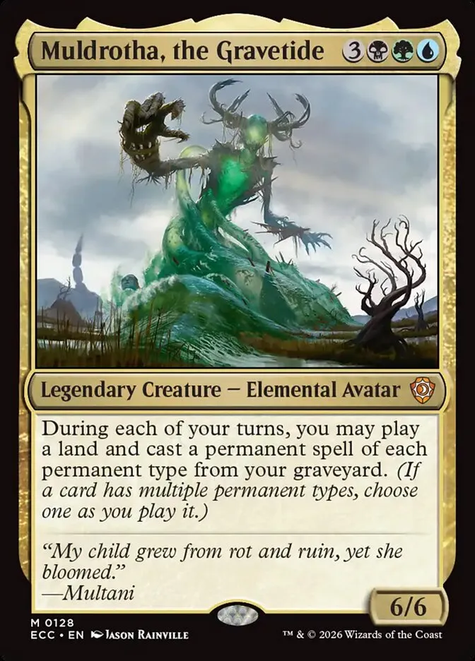 2026 Lorwyn Eclipsed Commander Muldrotha, the Gravetide #128 mythic card image