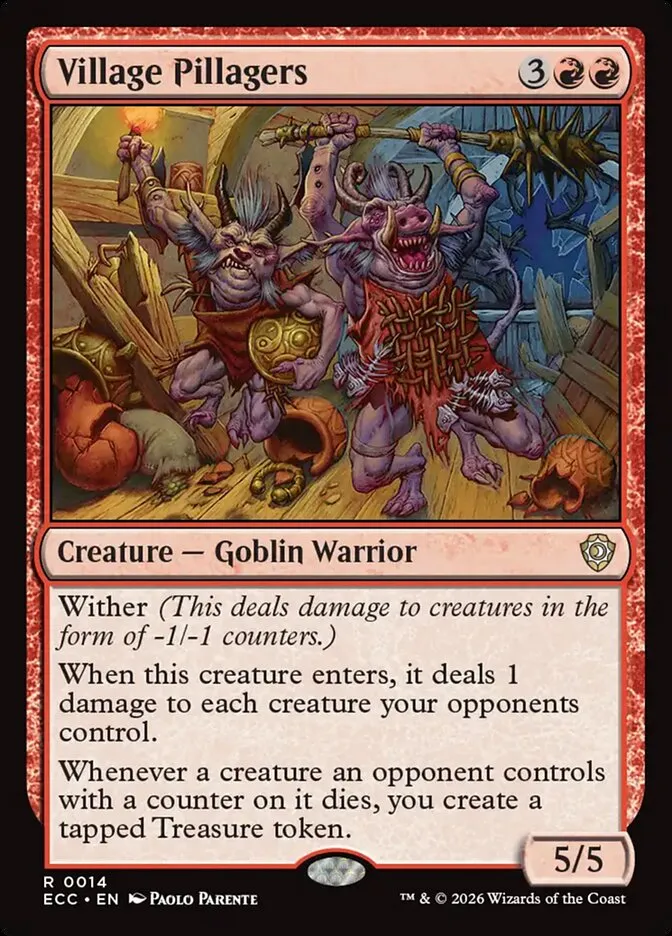 2026 Lorwyn Eclipsed Commander Village Pillagers #14 rare card image