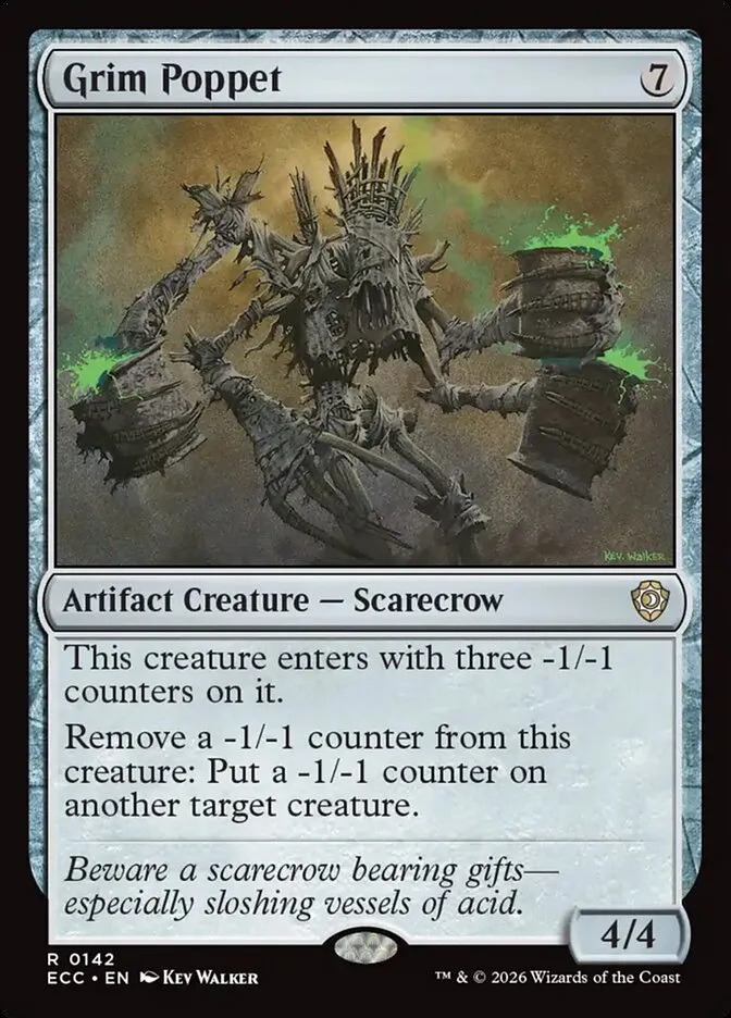 2026 Lorwyn Eclipsed Commander Grim Poppet rare #142 rare card image